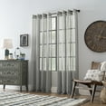 thumbnail image 4 of Archaeo Slub Textured Linen Blend Grommet Top Curtain, 52"x95", Gray, 4 of 8