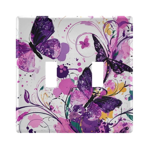Purple Butterfly Decorative Light Switch Plates Switch Cover Decorative Wall Plates Ideal for Living Room Kitchen Bedroom and Study