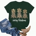 thumbnail image 5 of UngA Christmas Womens Shirts Merry Christmas T-Shirt Xmas Tree Casual Short Sleeve Tee Tops Christmas Tshirts Women Dark Green,L, 5 of 6