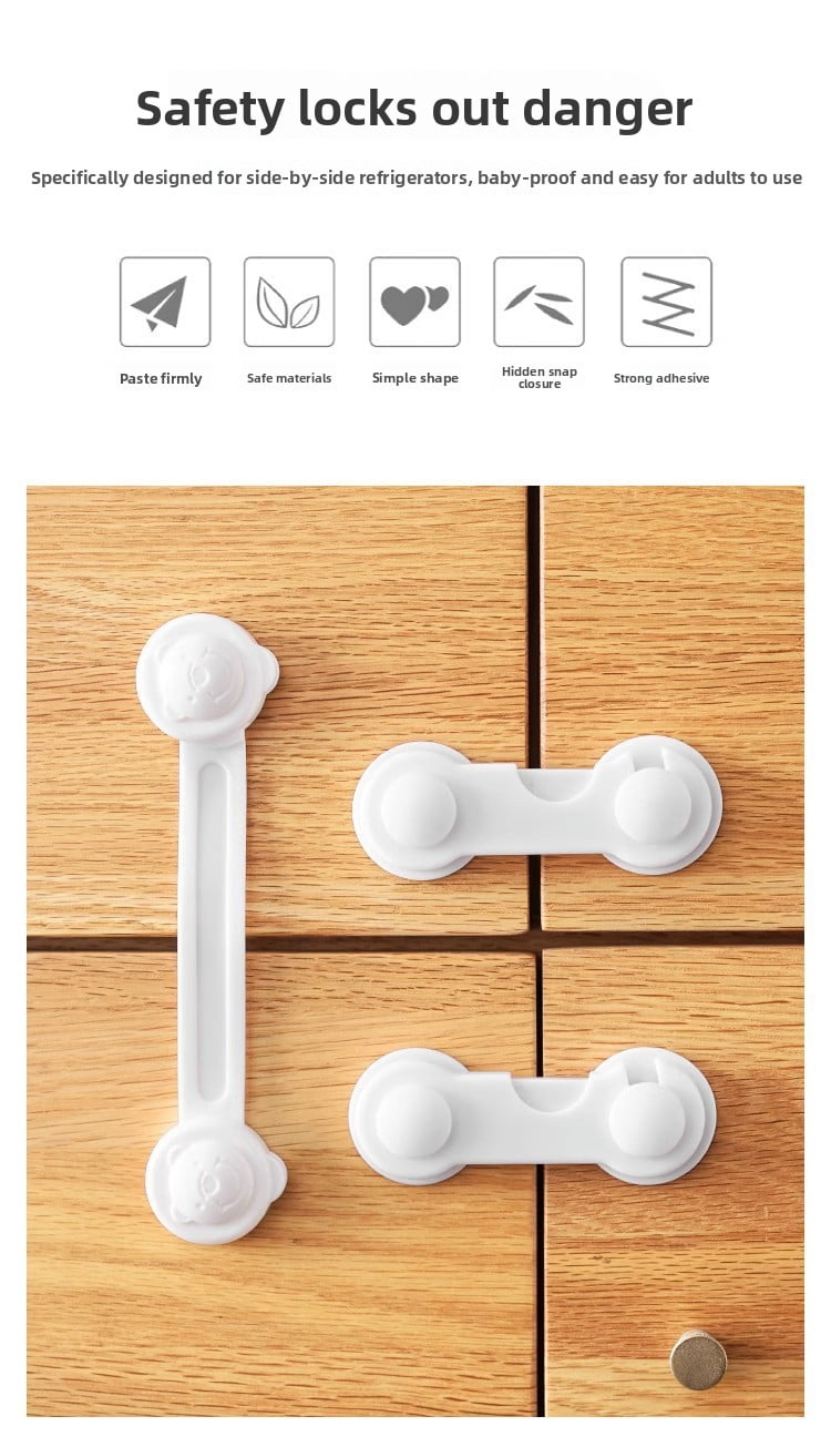 XIHAMA Child safety lock - 20 pieces, 10 short + 10 long, for sliding refrigerator door