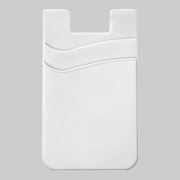 Alfa Torque Credit Card Holder, 2-Slot Silicone Wallet, Adhesive Pouch, Travel, White