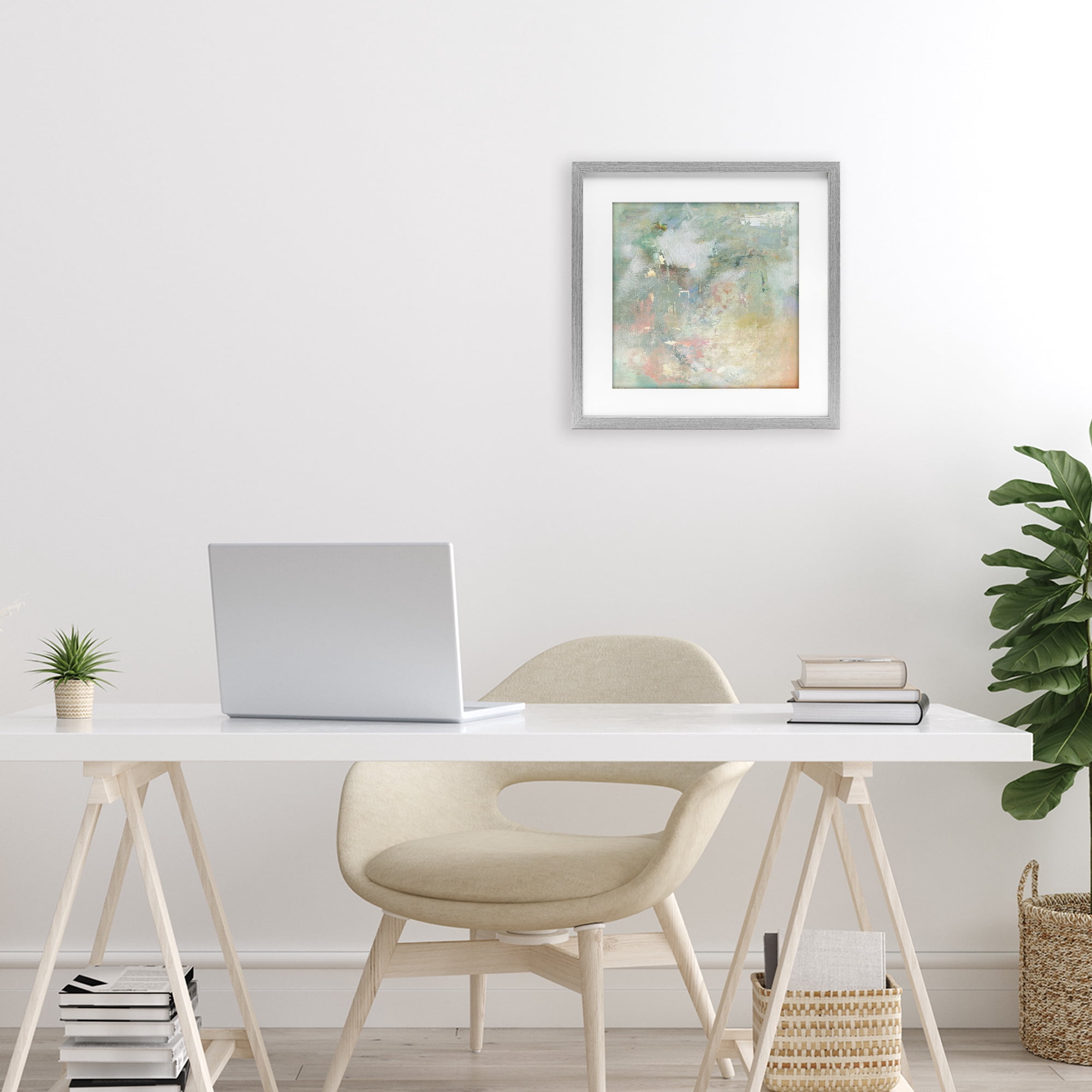 Stupell Industries Ethereal Brushstroke Harmony Gray Framed Print Under Glass, design by Carol Robinson