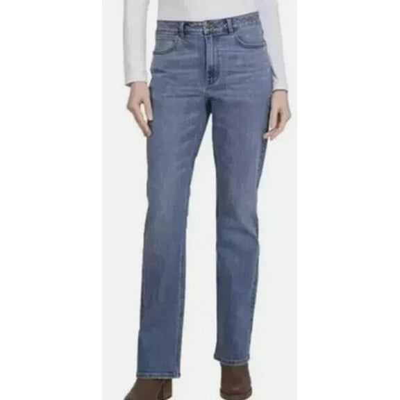 Wrangler Women’s High-Rise Bootcut Jeans, Free to Stretch, Blue, Size 6, 32” Inseam