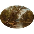 thumbnail image 3 of American School 24x18 Black Modern Framed Museum Art Print Titled - Cattle Watering, 3 of 5