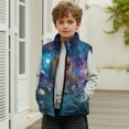 thumbnail image 6 of Xoenoiee Galaxy Lion Print Boys Vest Kids Sleeveless Lightweight Jacket Winter Warm Zipper Vest Outdoor Outerwear with Side Pockets, Size 3T, 6 of 7