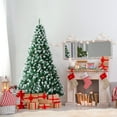 thumbnail image 3 of Costway 6ft Snow Flocked Hinged Christmas Tree w/1000 Branch Tips & Pine Cones, 3 of 10