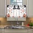 thumbnail image 2 of Yayeee Kitchen Curtains Light Filtering 27"x36" Rod Pocket Short Cafe Window Panel, White Halloween Ghosts, 2 of 7