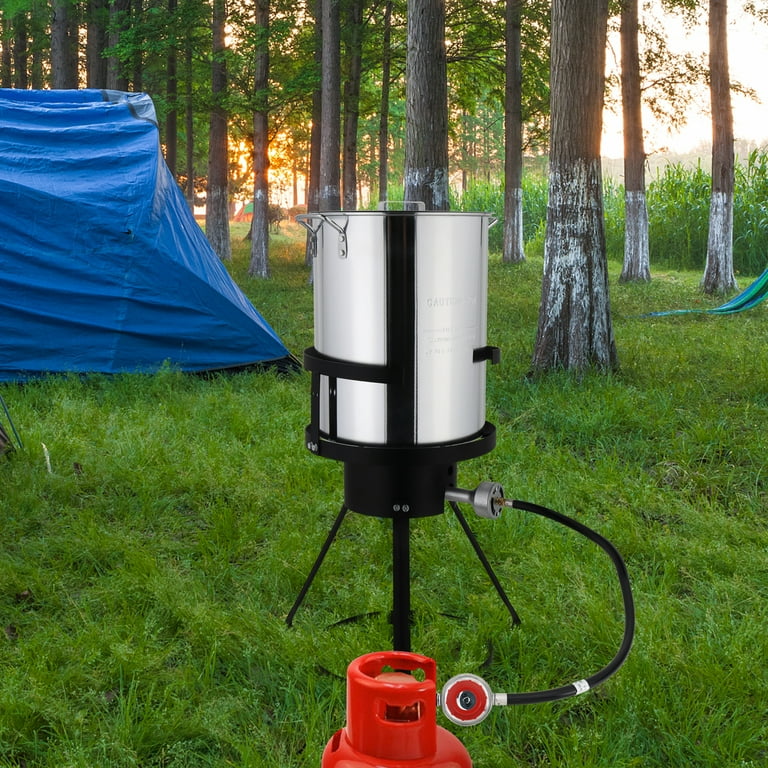 鍋やん Ktaxon Outdoor Cooker, Aluminum Turkey Fryer Pot 30QT, Ideal for