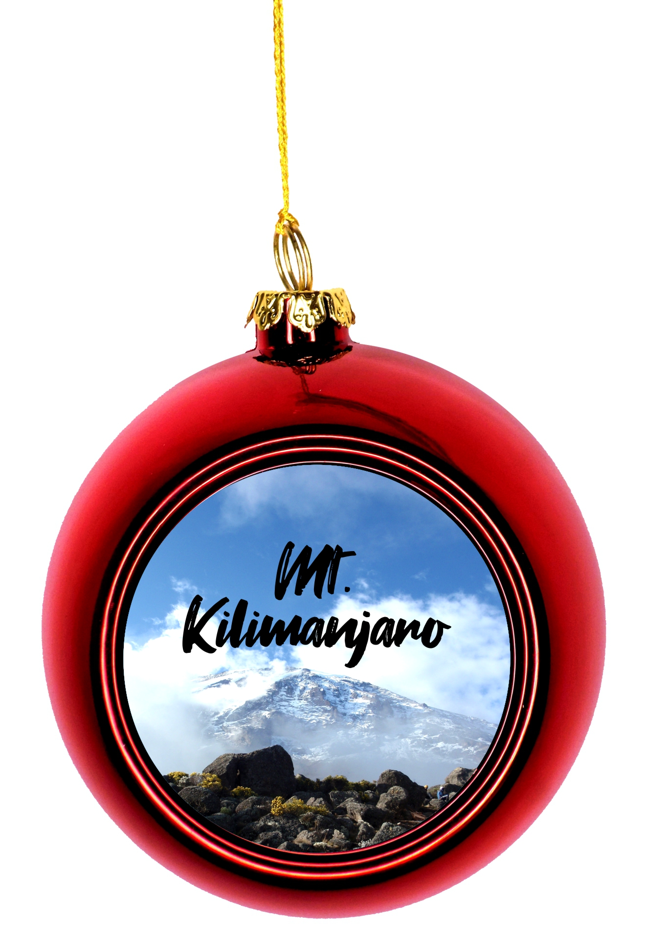 Christmas Ornaments Travel Tanzania Mt. Kilimanjaro Volcano Ball