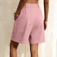 thumbnail image 4 of YTCAMLO Bermuda Shorts for Women Summer Trendy Flat Front Dress Shorts with Pockets Lightweight Knee Length Wide Leg Shorts, 4 of 6