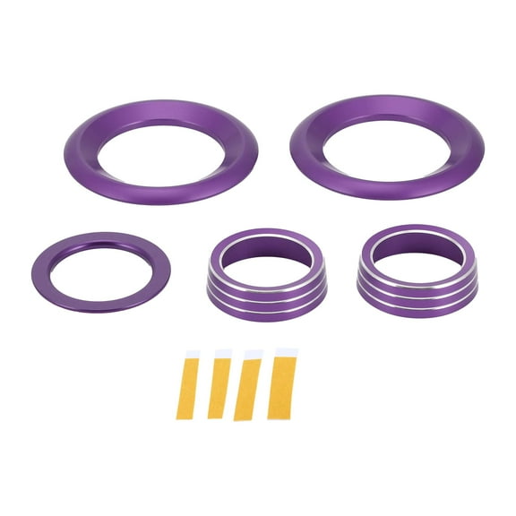 Unique Bargains AC Engine Start Speaker Knob Cover Interior Trim for Honda Civic 16-21 Aluminum Alloy Rose Purple 5 Pcs