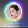 thumbnail image 2 of LUVODI Round LED Illuminated Bathroom Vanity Mirror with Front and Backlit Dimming Demister 24in, 2 of 11