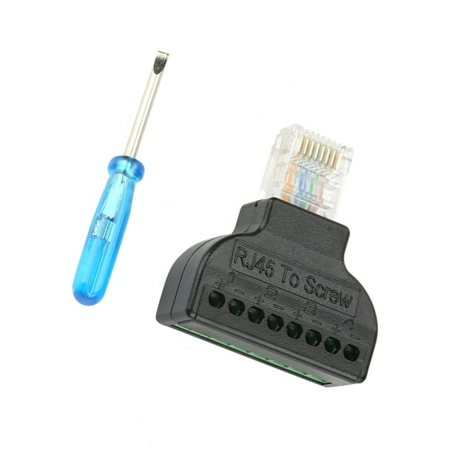 Conector de terminal, 2 piezas, conector macho RJ45, conector macho R, adaptador de terminal de tornillo AV, diseño de clase mundial