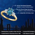 thumbnail image 2 of Gem Stone King 10K Yellow Gold London Blue Topaz and Lab Grown Diamond Engagement Ring for Women | 2.79 Cttw | Oval 9X7MM | Gemstone November Birthstone | Size 5, 2 of 6