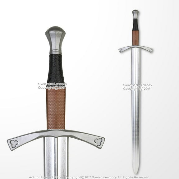 40" Medieval Hand and a Half Foam Sword Metallic Chrome Blade Cosplay