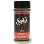 Scotts Seasonings and Marinades Strictly Pepper - Passionate Blend of Imported & Domestic Peppers, Flavorful & Spicy, No MSG, Non-GMO, Gluten Free, 4 oz