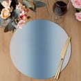thumbnail image 3 of Blue Grey Ombre Round 15 Inch Placemats Set of 6, Farmhouse Gradient Minimalist HeatResistant Non Slip Place Mats for Dining Table, Wipeable Braided Kitchen Table Mats for Housewarming, 3 of 9