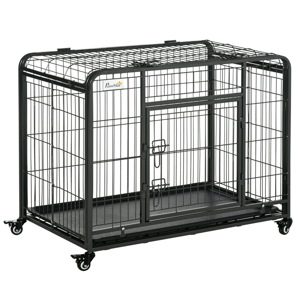 PawHut 37" L x 22.75" W x 27.25" H Heavy Duty Metal Dog Crate & Kennel