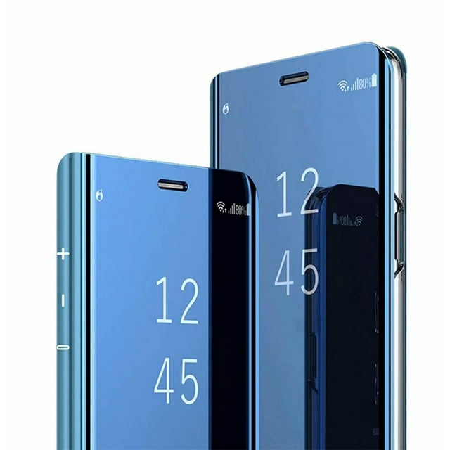 iPhone X/XS Case, Smart Clear View Makeup Standing Mirror Electroplate Plating Kickstand Full Body Magnetic Flip Protective Cover for Apple Phone( 5.8'')