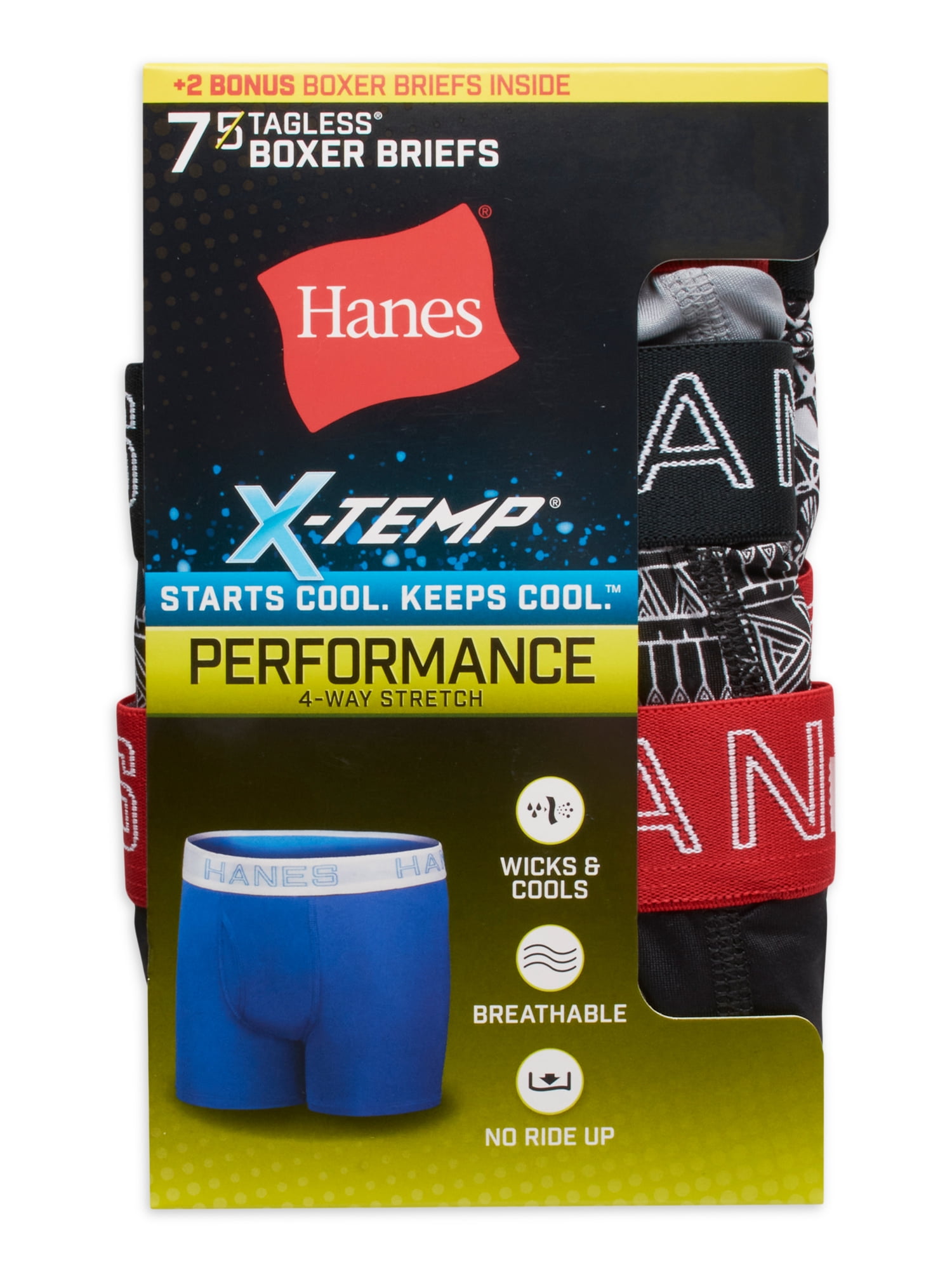 Hanes Boys' Underwear, X-Temp Stretch Boxer Briefs 5+2 Bonus Pack, Sizes S-XL