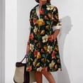 thumbnail image 2 of Vestido camisero Medlor con estampado floral casual de manga larga para mujer, 2 of 6
