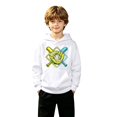 thumbnail image 3 of Luvior Boys White Hoodie Autumn Winter Pocket Hoodie Pattern Sports Shirt, 3 of 5