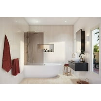 Glass Warehouse Btbf-34 Ursa 58-1/4" High X 34" Wide Shower Screen Frameless Tub Door -