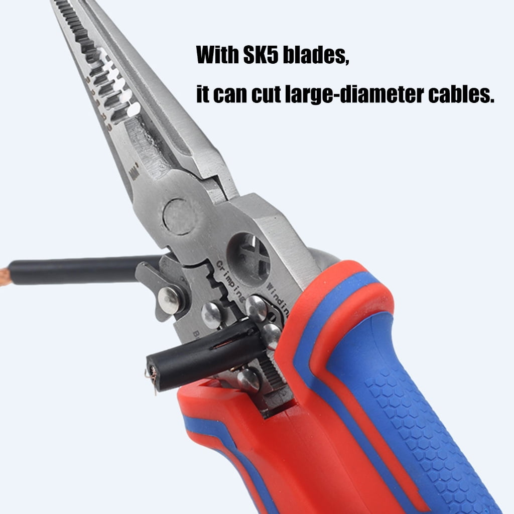 Heavy Duty Stainless Steel Wire Stripper Crimper Tool Industrial Multifunctional Electrical Wire Stripping And Crimping With Ergonomic Handle