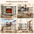 thumbnail image 2 of Pet Safety Gate, 3Panels 80" Extra Wide Iron Gates for Doorway Kitchen Playard, Black, 2 of 8