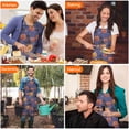 thumbnail image 6 of Magical Pumpkin Castle Halloween Pattern Apron-Garden Aprons for Women with Pockets-Cotton Linen Waterproof Kitchen Cooking Gardening Aprons Adjustable for Kitchen,Cooking,BBQ and Salon 33"x27", 6 of 7