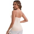 thumbnail image 2 of DARING DIVA Women's Spaghetti Straps Flowy Pleated Front Camisole Tops 3XL Beige, 2 of 6