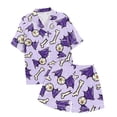 thumbnail image 4 of Yuncity Mens Halloween Pajamas Print Short Sleeve Shorts Button Up Sleepwear Loungewear Comfortable Nightwear Outfit Trendy Pjs Light Purple Xl, 4 of 4