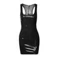 thumbnail image 5 of CAIXIA Women's Scoop Neck Latex Leather Mini Dress Metallic Shiny PVC Bodycon Slim Fitted Club Dress,Black, 5 of 5