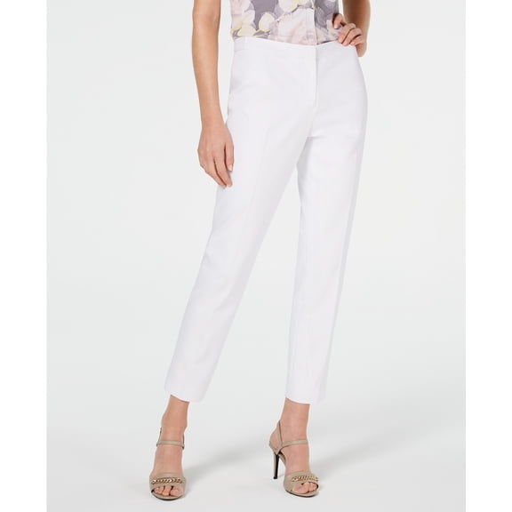 Calvin Klein Womens Slim Pants,White,16