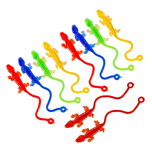 10 juguetes adhesivos de gecko para aliviar la ansiedad y el estrés, mini gecko elástico para niños y adultos, suaves y coloridos, ideales como relleno para bolsas de regalo.