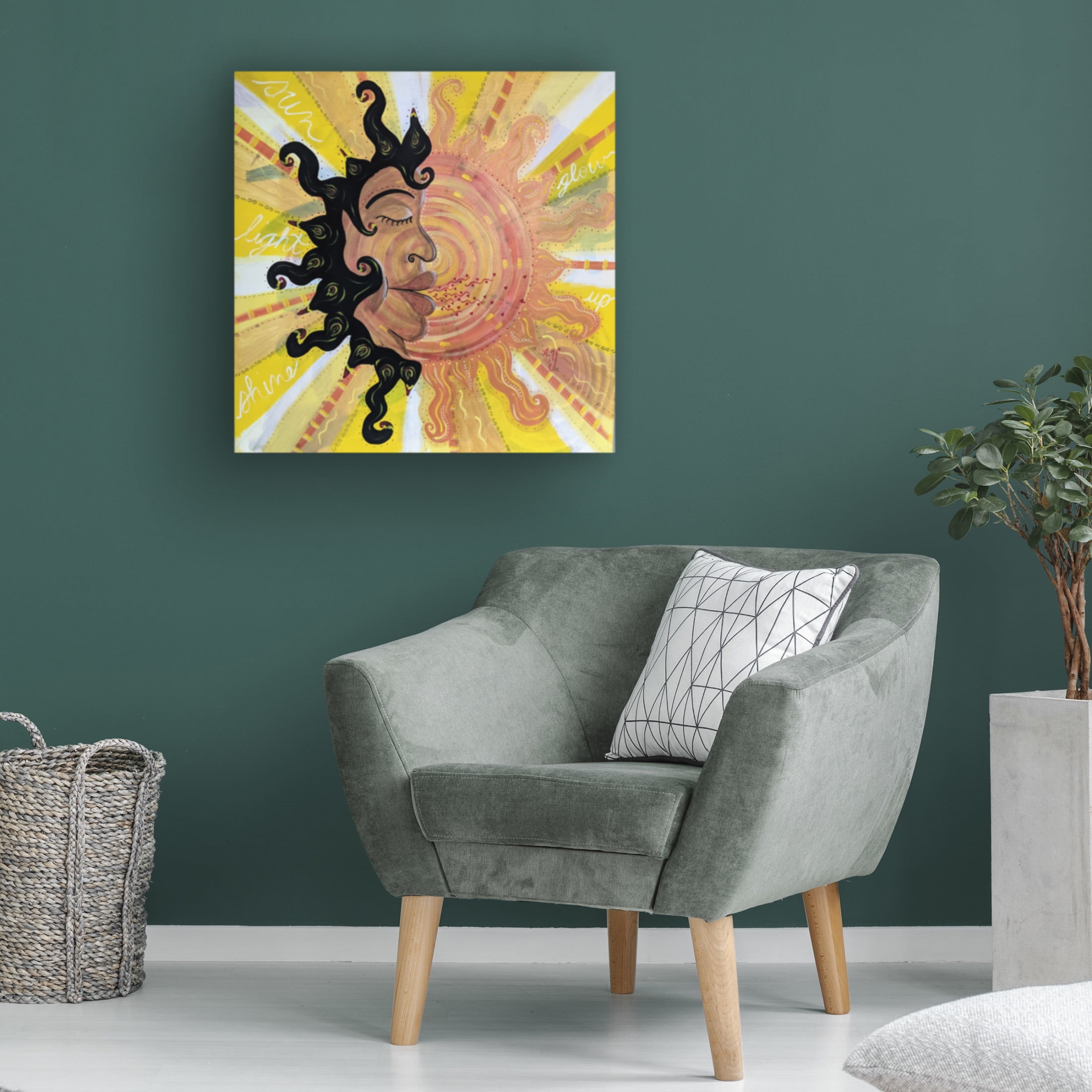 Canvas Wall Art - Rev. Dr. Angela Yarber 'Sun Goddess' Wall Art for Living Room, Bedroom, or Office Décor by Trademark Fine Art - 35 x 35 Inches
