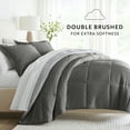 thumbnail image 3 of Comfort Canopy - King Gray / Light Gray Bedding Bundle, Reversible Microfiber Comforter and Patterned Sheet Set, 3 of 13