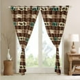 thumbnail image 4 of Rustic Deer Window Curtains Bear Patchwork Blackout Curtains,Woodland Animals Curtains & Drapes Brown Buffalo Checkered Plaid Cabin Country Decor,Grid Lattice Farmhouse Decor, 4 of 6