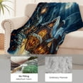 thumbnail image 4 of CUSTOM Snow Blanket Cozy Winter Cottage Snowy Night Scene with Christmas Lights and Pine Trees, 40x50 inches Holiday Throw Lightweight Cozy Warm Fuzzy Plush Microfiber Blankets for Couch Bed Sofa, 4 of 7
