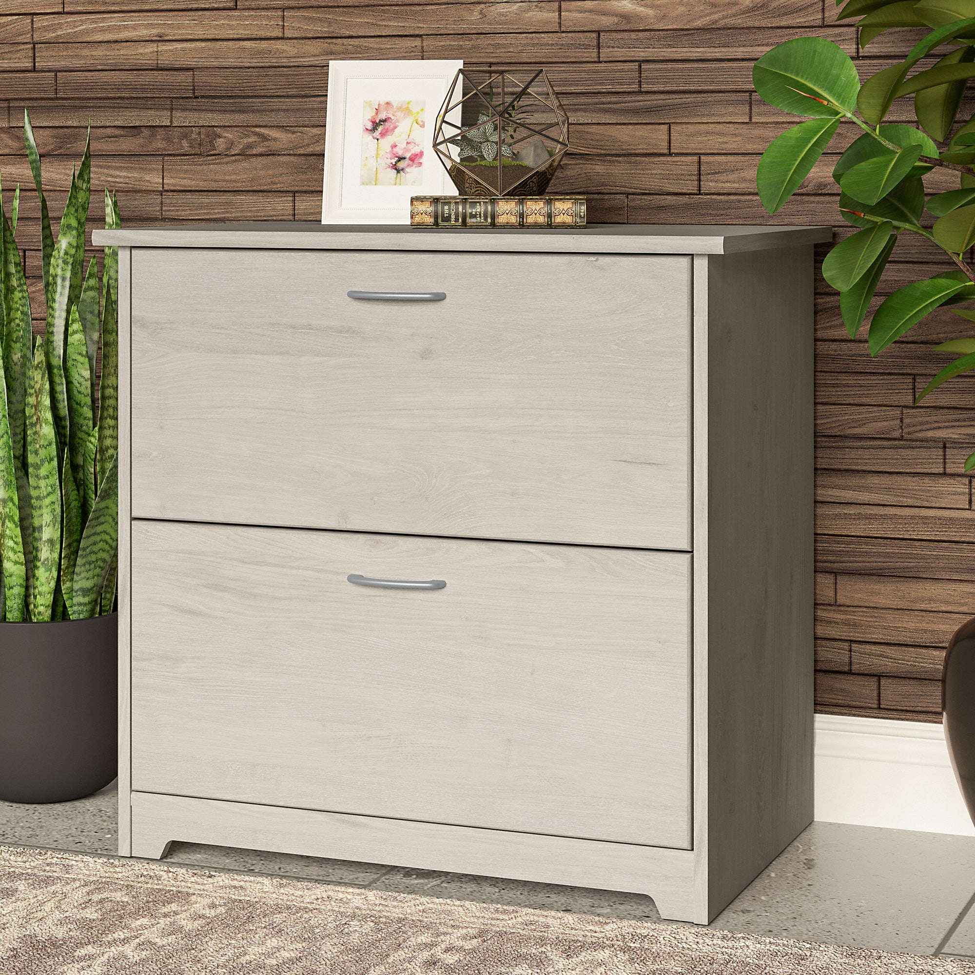 Bush Furniture Cabot Lateral File Cabinet, 2 Drawer, Linen White Oak