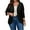 Black, variant on Cuteduck Women's Plus Size Cardigan 3/4 Sleeve Casual Open Front Light Cardigan 1X-4X