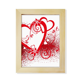 thumbnail image 1 of Blanco Rojo corazones flores el día de San Valentín Escritorio de madera Arte Pintura 6x8 pulgadas marco de foto foto, 1 of 4