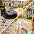 thumbnail image 4 of iYofe Porsche 718 Ride On Car for Kids, 12V Electric Car with Remote Control,Battery Powered Ride On Car for Toddlers Ages 3–6 Boys Girls Gift, 4 Wheel Suspension, Bluetooth, Music, LED Lights, Black, 4 of 9