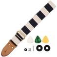 thumbnail image 4 of 1 Set Guitar Shoulder Strap Adjustable Thickened Striped Guitar Strap with Pick, 4 of 9