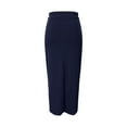 thumbnail image 4 of VUPSGEZ Women's S~3X Side Slit Ponte Knit High Waist Mid Calf Long Pencil Skirt (Blue,XL), 4 of 7