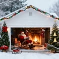 thumbnail image 4 of 7X16Ft Christmas Garage Door Cover Santa Claus Fireplace Backdrop for Photography Portrait Party Decoration Polyester Fabric, 4 of 4