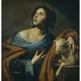 thumbnail image 3 of Massimo Stanzione 15x15 Black Modern Framed Museum Art Print Titled - Saint Agnes (From 1635 Until 1640), 3 of 5