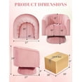 thumbnail image 4 of TUAREX Swivel Accent Chair with Armrest, Mid Century 360 Degree Swivel Barrel Chair, Overstuffed Tufted Velvet, for Living Room Bedroom, Pink, 4 of 5