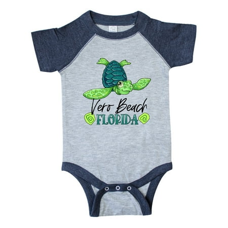 

Inktastic Vero Beach Florida Happy Sea Turtle Gift Baby Boy or Baby Girl Bodysuit