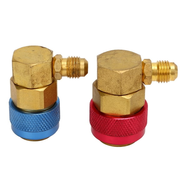 Air Conditioning Evacuation Adapter, Wear Proof 90 Degree Joint Anti Aging AC Quick Connector Adapter for R134a Car